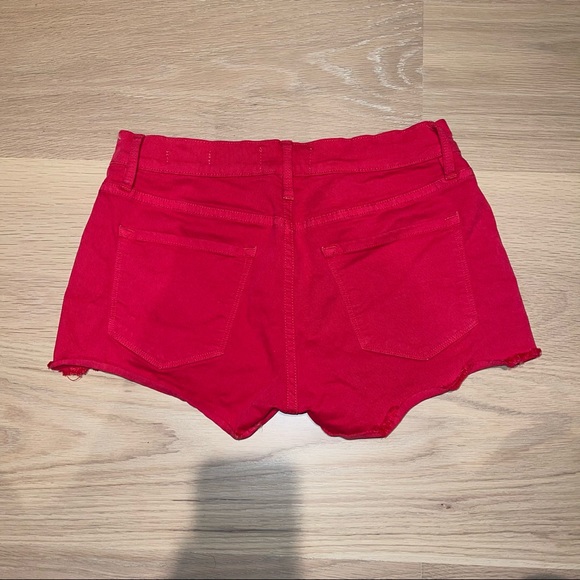Frame Le Cutoff Shorts Vintage Red 25 - Picture 8 of 13